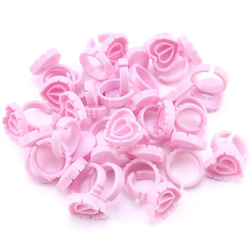 Lijm en wimperring hart 100 stuks