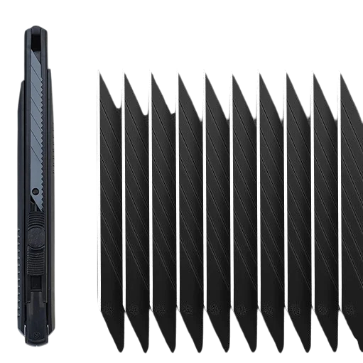 Lille papirfoldekniv 14,5 cm med 10 ekstra klinger 9 mm Skærekniv Hobbykniv Kontorartikler Præcisionsskæring