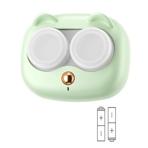 Limpiador ultrasónico de lentes de contacto a pilas con estuche portátil 360° limpieza diseño compacto color verde