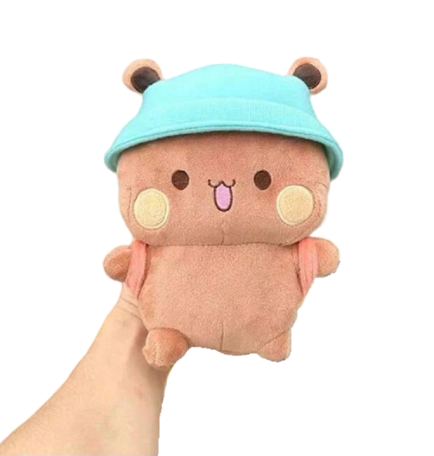 Lindo oso de peluche marrón de 20 cm, oso de peluche con mochila y sombrero, oso de peluche marrón explorador suave