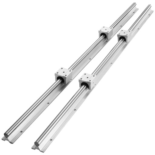 Lineare Führungsleisten SBR16 Set 1500 mm 2 Schienen und 4 Lagerblöcke Maße 1500 x 40 x 32,2 mm silber für den Vorschub