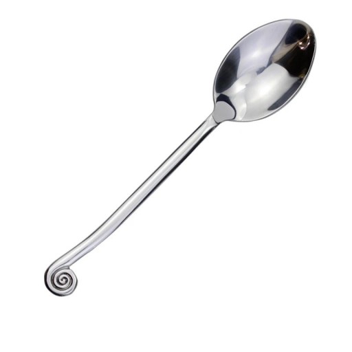 Lingură de masă din oțel inoxidabil cu mâner în formă de melc Lingură de masă lustruită design elegant ustensile de bucătărie