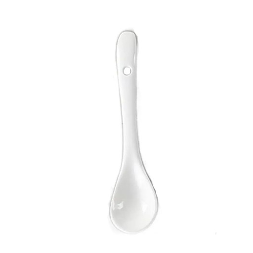Linguriță de ceai din ceramică 11 cm cu mânere lungi Mini linguriță de amestec pentru ceai cafea miere condimente Albă linguriță de servire ustensile