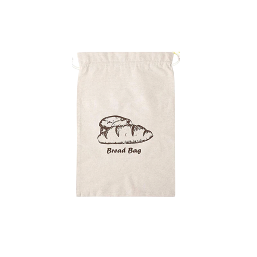 Linneduk för bröd med tryck, återanvändbar 30x45 cm, naturlig beige väska för förvaring av bröd och bakverk