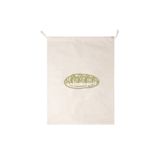 Linnen broodzak herbruikbaar 30x40 cm beige met trekkoord voor het bewaren van brood en huisgemaakt brood