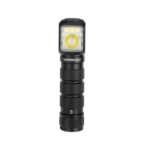 Linterna de mano 3 fuentes de luz Foco, reflector, luz roja Fuente de alimentación USB-C Extremo magnético Linterna frontal para uso exterior y táctico