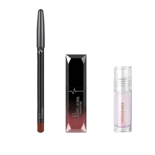 Lip Set 3 pcs Lip Liner Matte Lipstick Hydrating Lip Oil Non-Sticky Care for Daily Makeup