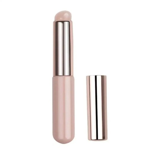 Lippenpinsel und Concealer aus Silikon, 8,5 x 1 x 0,5 cm, Kosmetikapplikator mit Kappe, runder Kopf, weicher Lippenstiftpinsel und präzises Make-up