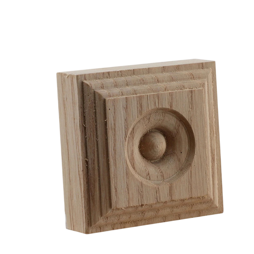 Listón decorativo cuadrado de madera con relieve 10x10x2,3 cm madera maciza natural marrón para muebles y decoración de interiores