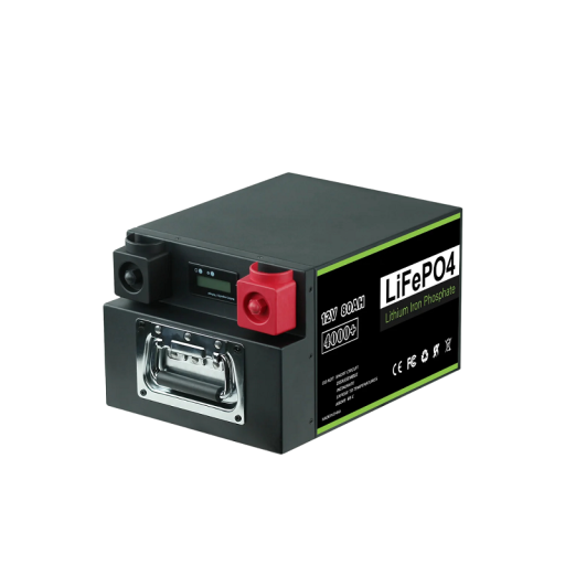 Lithium-jernfosfatbatteri med IP5-beskyttelse LiFePO4-batteri 12V 80Ah genopladeligt batteri til RV-solcelle-inverter Indbygget BMS 30 x 17 x 22 cm