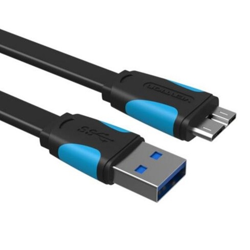 Litteä USB 3.0 - Micro USB-B M/M -liitäntäkaapeli