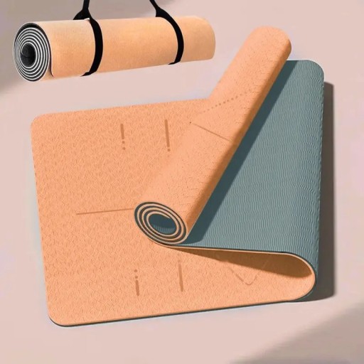 Liukumaton värikäs joogamatto 183 x 61 cm Ympäristöystävällinen pilatesmatto hihnalla ja laukulla naisille