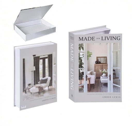 Livre décoratif factice avec espace de rangement, ouvrable, design Made for Living - Décoration élégante avec espace de rangement pratique