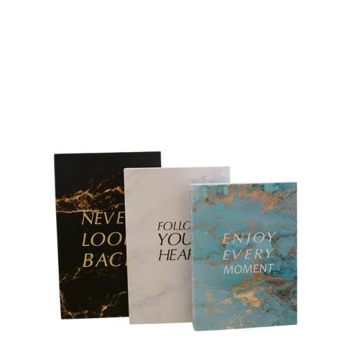 Livres décoratifs factices 3 pcs Non ouvrables décorations d'intérieur design motivant style marbré intérieur moderne