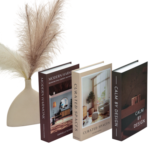 Livres décoratifs faux 3 pcs Non ouvrables décorations d'intérieur Modern Harmonic Curated Spaces Calm by Design
