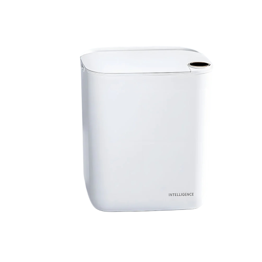 Lixeira inteligente branca 20 l com ecrã Tampa sem toque Carregamento USB C À prova de água Luz antibacteriana para o lar