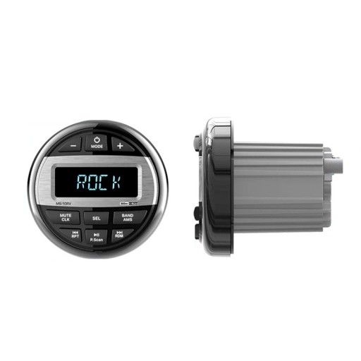 Lodní rádio Marine Stereo MP3 Bluetooth vodotěsné IPX5 FM AM USB AUX RCA audio přehrávač 4x50W pro loď, auto, ATV, UTV, SPA