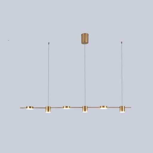 Loftlampe med seks lyskilder, justerbar pendel og varmt hvidt lys. Moderne LED-lysekrone med vægkontakt. Belysning 10-15 m².