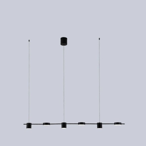 Loftlampe med seks lyskilder, justerbar pendel og varmt hvidt lys. Moderne LED-lysekrone med vægkontakt. Belysning 10-15 m².