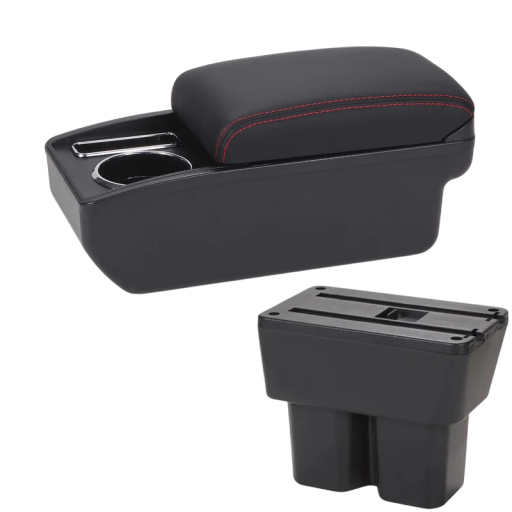 Loketní opěrka 32 x 15,5 x 14,5 cm pro Suzuki Jimny JB74 2019–2024 PU kůže ABS plast Úložný box Držák nápojů Posuvná Bez USB Dodatečná montáž