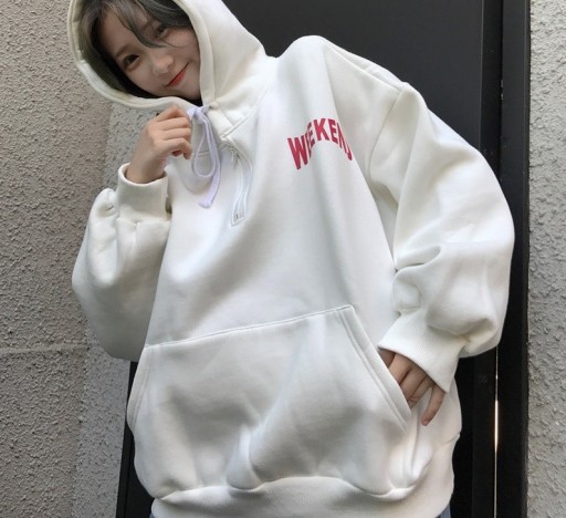 Løs sweatshirt med print til kvinder