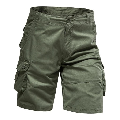 Løse herreshorts i bomuld med flere lommer. Komfortable knælange shorts til sommer, vandreture og arbejde.