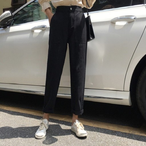 Losse damesjeans, zwart