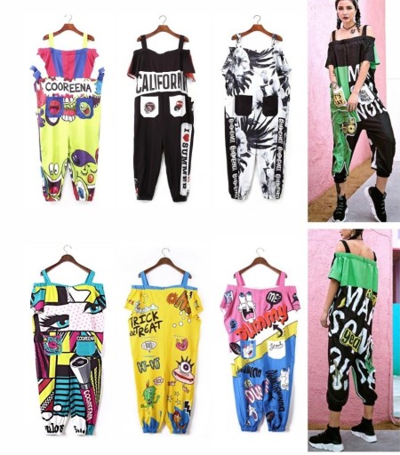 Løstsiddende damejumpsuit med sænkede ærmer