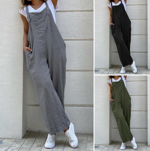 Løstsiddende jumpsuit med stropper til kvinder