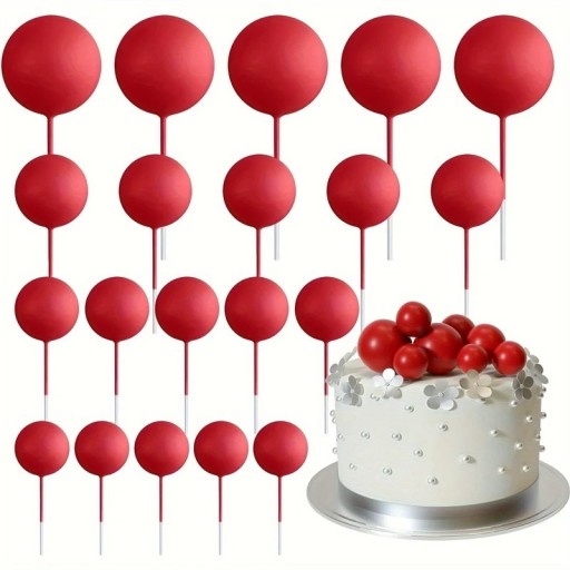 Lot de 20 décorations de gâteaux Boules colorées Décorations en mousse pour anniversaires et célébrations Décorations joyeuses pour bonbons