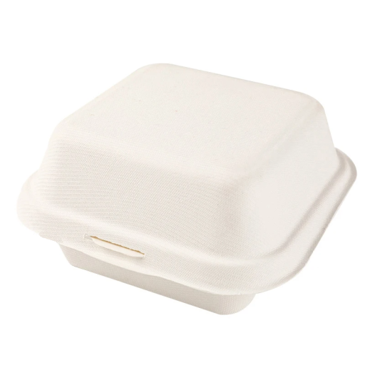 Lot de 24 boîtes alimentaires jetables en papier kraft 15 x 15 x 8 cm, contenants pour hamburgers, gâteaux, déjeuners avec couvercle, boîtes