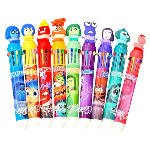 Lot de 9 stylos à bille 10 couleurs 14,5 cm, style dessin animé, pour enfants, étudiants, fournitures scolaires, cadeaux d’écriture
