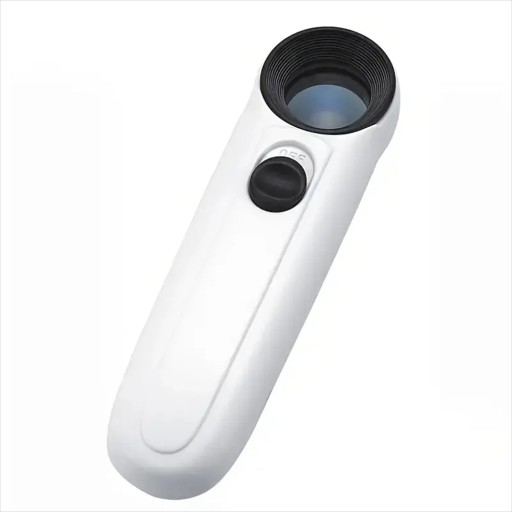 Loupe portative avec éclairage LED, grossissement 40x, pour examiner les détails, les bijoux, les minéraux, les pièces de monnaie en jade, les impressions, l'électronique, 12 x 3,3 cm