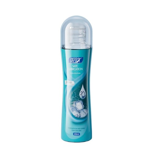 Lubricante soluble en agua de 100 ml con efecto refrescante para una sensación de deslizamiento duradera, refrescante y fácil de lavar. Embalaje discreto.