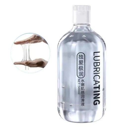 Lubrikační gel na vodní bázi 500 ml, rozpustný ve vodě, pro dlouhodobé použití s erotickými pomůckami i při styku, diskrétní balení