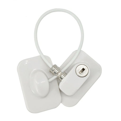 Lucchetto di sicurezza per finestre con cavo e chiave Limitatore di apertura della finestra Installazione con incollaggio senza foratura ABS