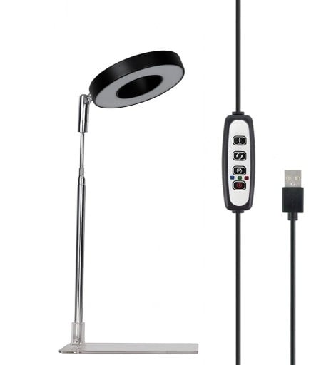 Luce LED per coltivazione telescopica con base Luce regolabile per la coltivazione delle piante con testa rotante e regolazione