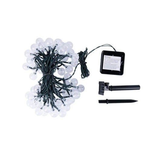 Luces solares de 11 m, 60 LED, globo de cristal, para jardín, impermeables, para decoración exterior, con 8 modos de iluminación