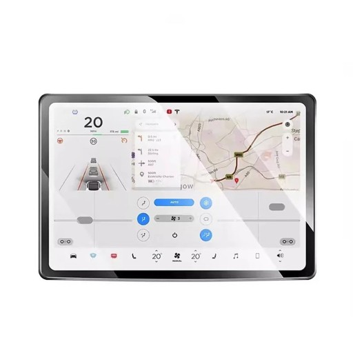 Lujitettu lasi suojakalvo 339x223mm Tesla Model Y Juniper 2025:lle ja Model 3 Highland 2024:lle Etu- ja takakeskusnäytölle
