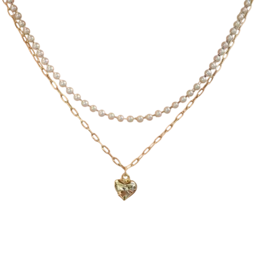 Luksuriøs perle lagdelt halskæde Guld farve Zink legering Vintage vedhæng Boho elegant smykke Gave til kvinder