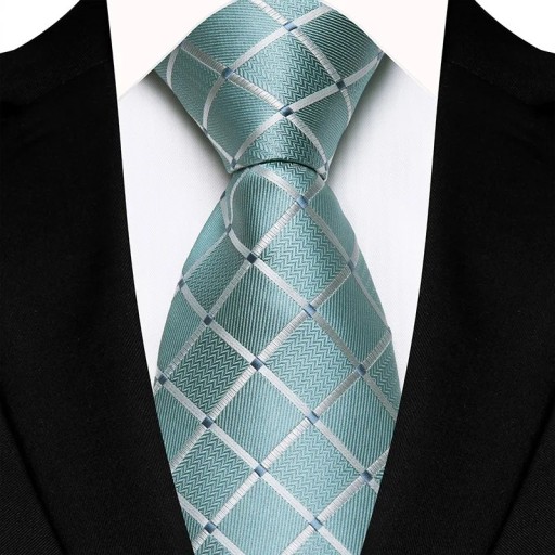 Luksuriøst ternet herreslips 145 x 8 cm Elegant mønstret slips Bredt slips i høj kvalitet til sociale begivenheder, forretningsmøder og formelle outfits