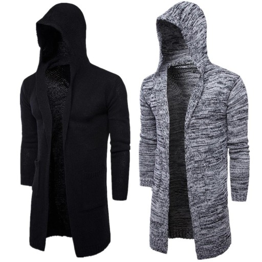 Luksus herrecardigan med hætte J1379