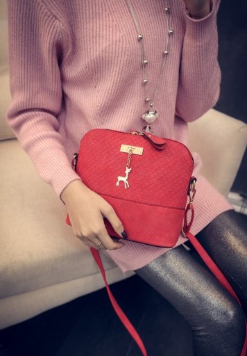 Luksusowa damska mini torebka - czerwona