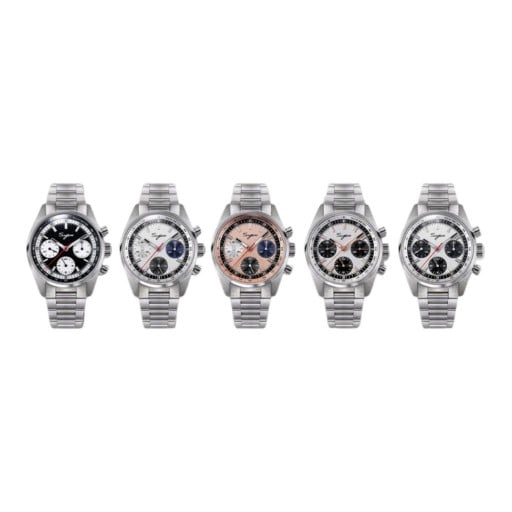 Luksusowe męskie zegarki mechaniczne Chronograf z ręcznym naciągiem Przezroczysta pokrywa Koperta 38 mm Szkło szafirowe Stal nierdzewna 316L