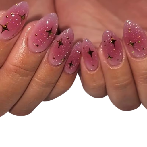 Luksusowy błyszczący zestaw w kształcie migdałów Średni rozmiar 24 szt Nalepiane 3D akrylowe sztuczne paznokcie do domowej manicure