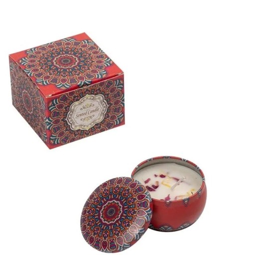 Lumânare parfumată în sticlă 6 × 4 cm Aromă florală de pară și trandafir Ceară de soia Cadou vintage de aromaterapie lucrat manual Decorațiune