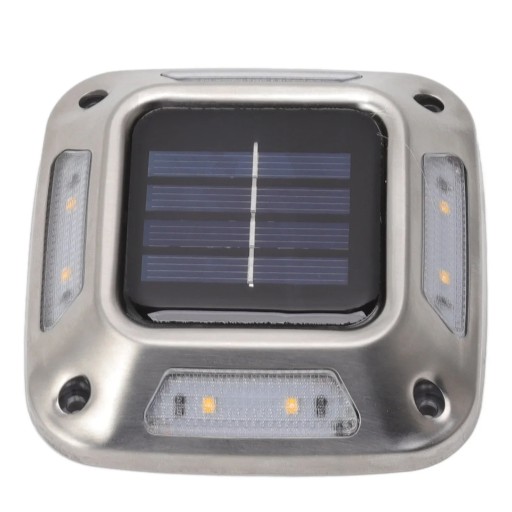Lumină LED solară de pământ și de perete IP65 9,3 x 9,3 x 2,5 cm Corp alb Lumină de grădină pentru perete și pământ Alb rece