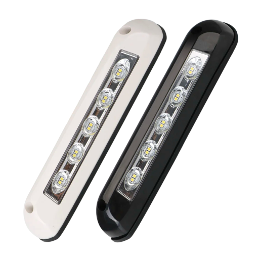 Lumină LED waterproof 12V/24V 8W pentru caravană, vehicul de recreere, remorcă, barcă, copertină, terasă IP67, lumină albă 6000K, plastic ABS