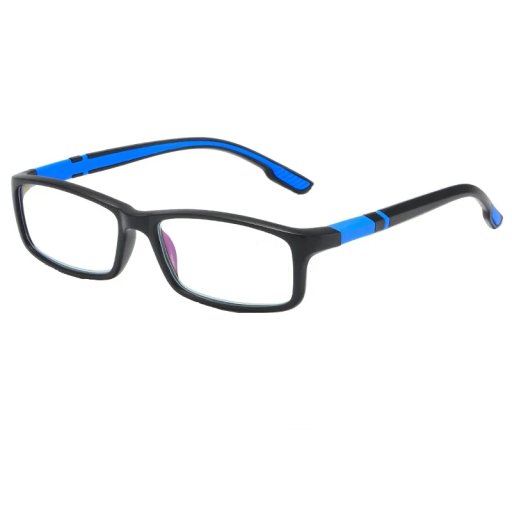 Lunettes de lecture +2,50 carrées en plastique TR90 avec filtre anti-lumière bleue Lunettes légères et durables pour protéger les yeux et lire confortablement
