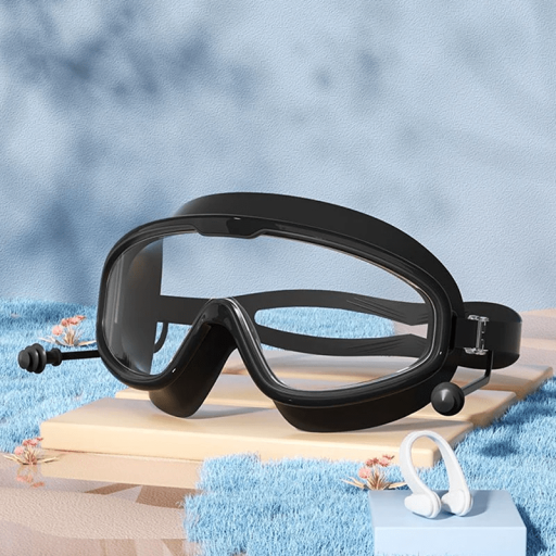 Lunettes de natation pour enfants anti-buée Joint en silicone Lentilles en polycarbonate transparentes Grand champ de vision Confortables à porter